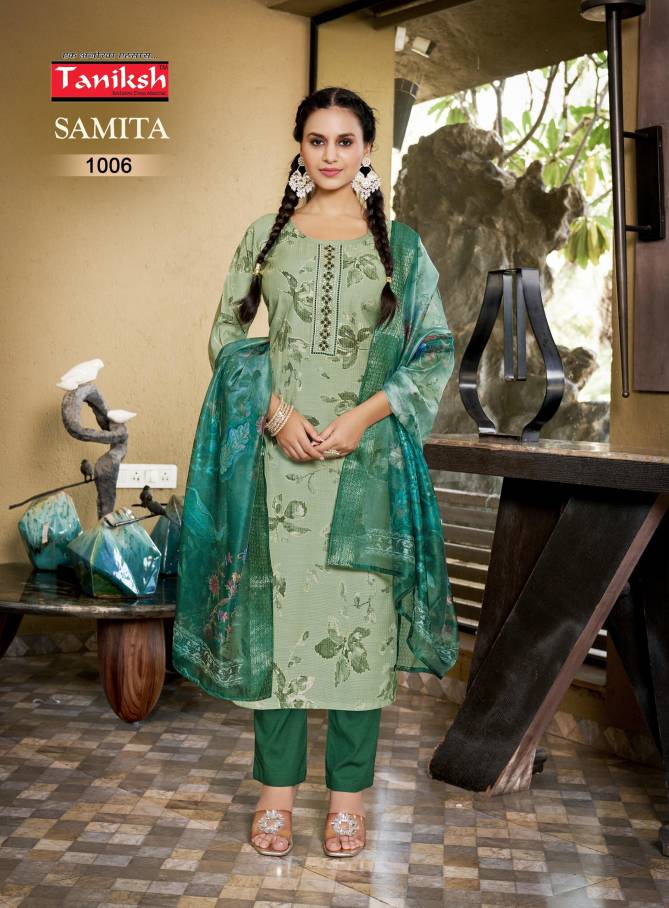 Samita Vol 1 By Taniksh Handwork Printed Kurti With Bottom Dupatta Wholesalers In Delhi
